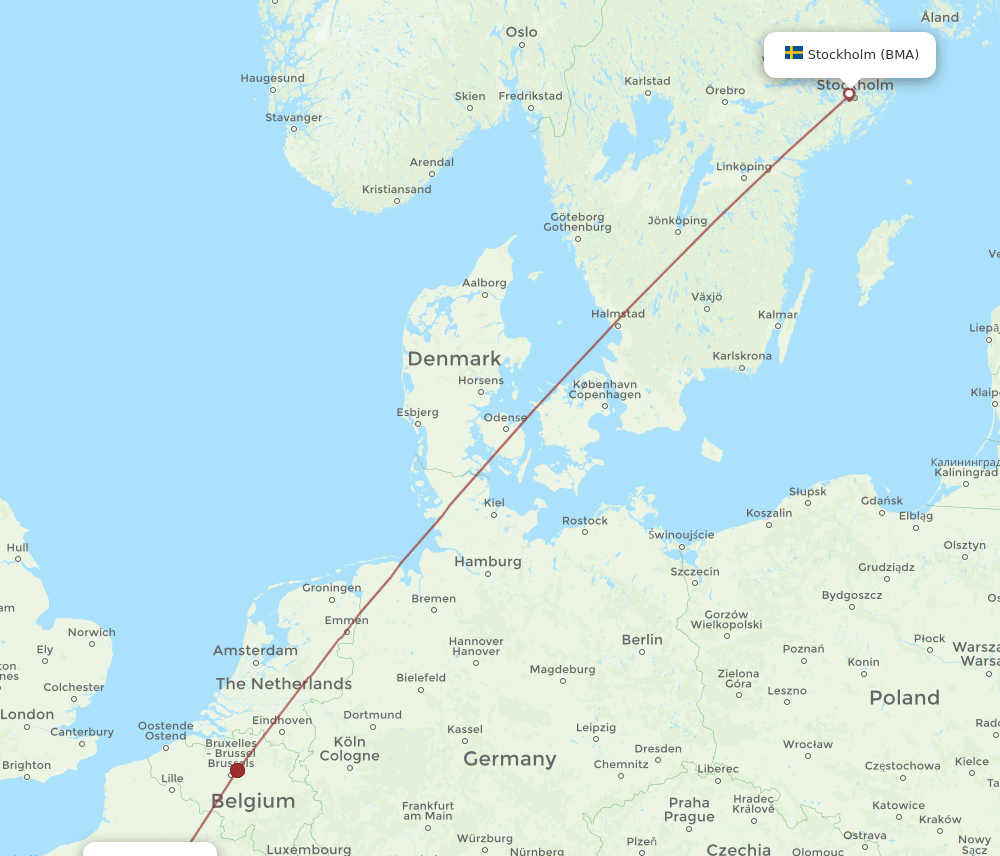 CDG-BMA flight routes
