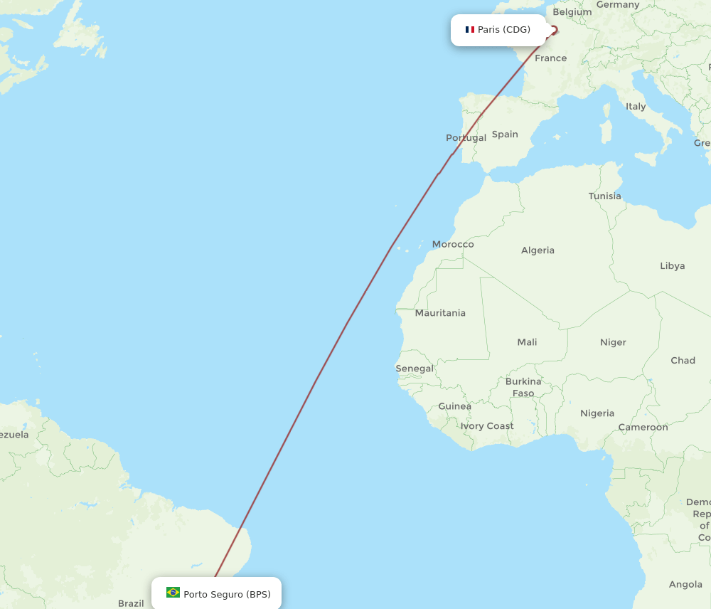 CDG-BPS flight routes