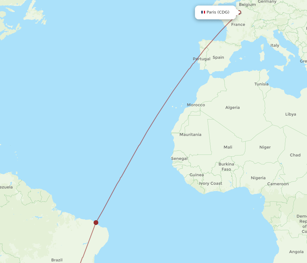 CDG-CGH flight routes