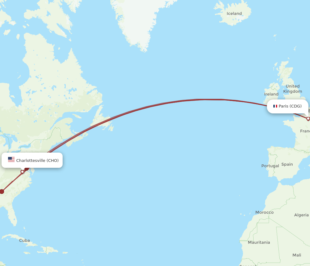 CDG-CHO flight routes