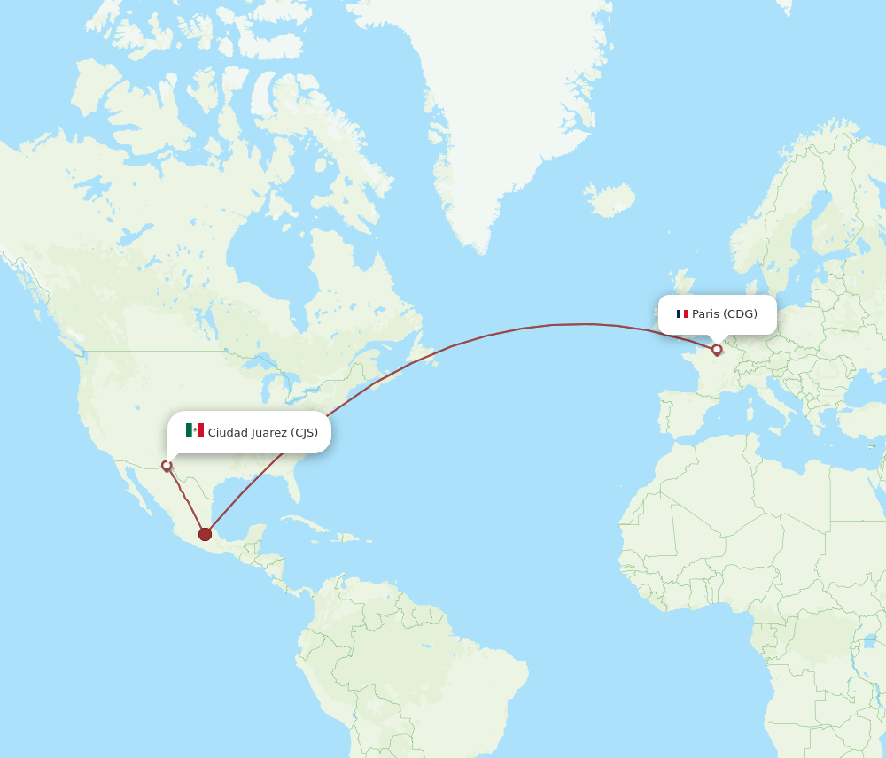 CDG-CJS flight routes