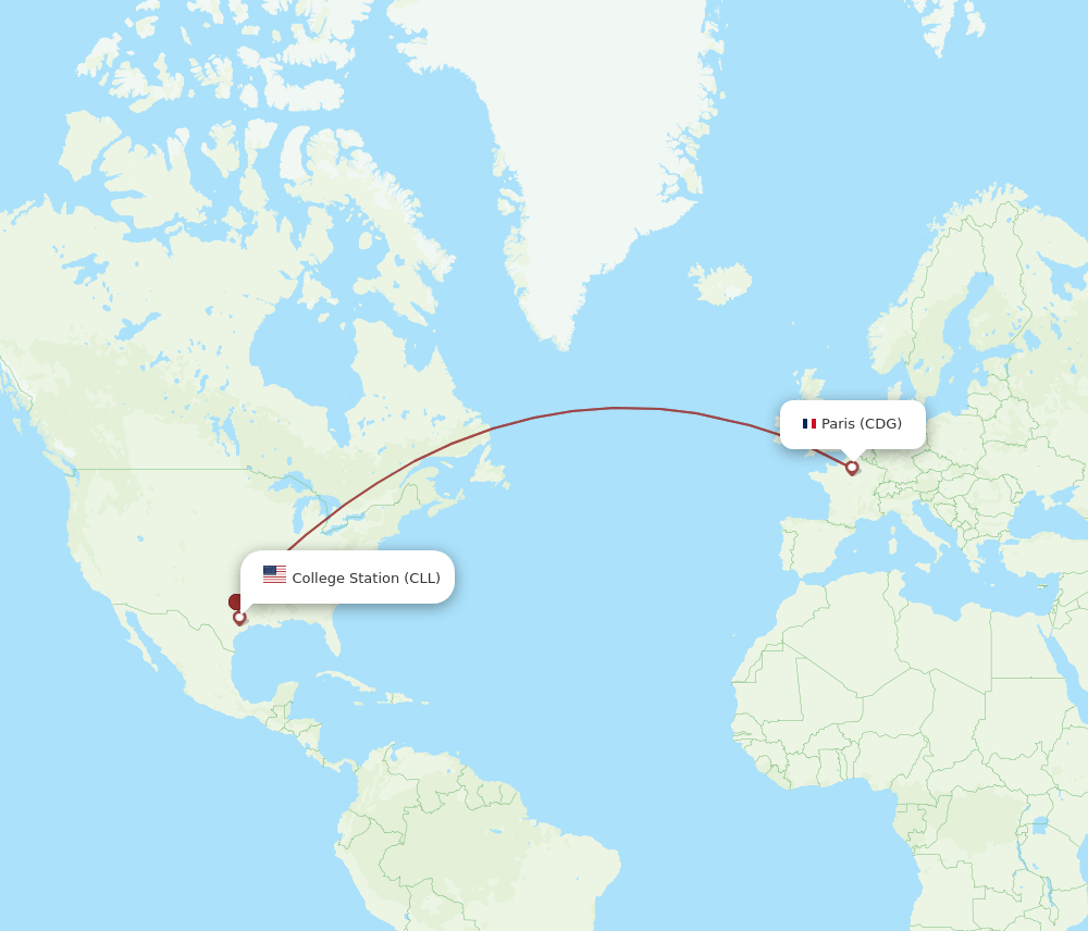 CDG-CLL flight routes