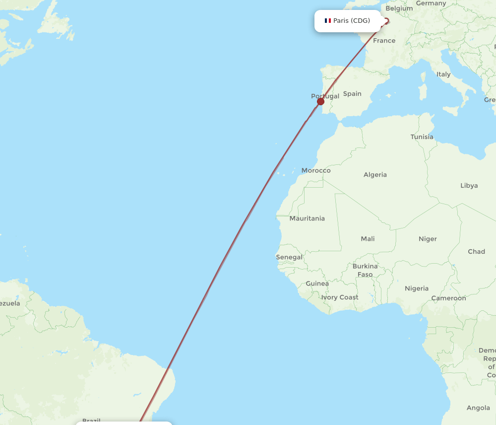 CDG-CNF flight routes