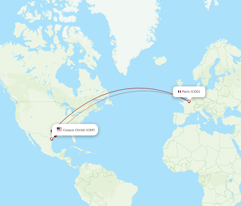 CDG-CRP flight routes