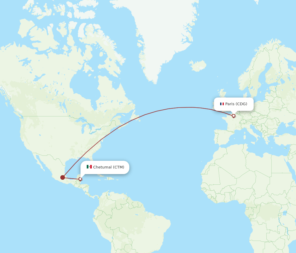 CDG-CTM flight routes