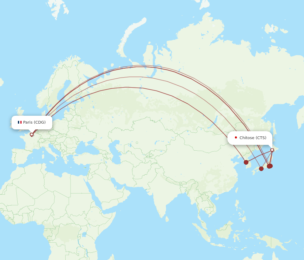 CDG-CTS flight routes