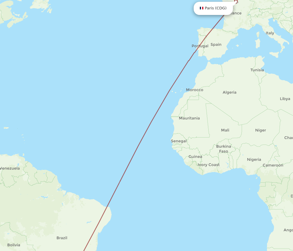 CDG-CXJ flight routes