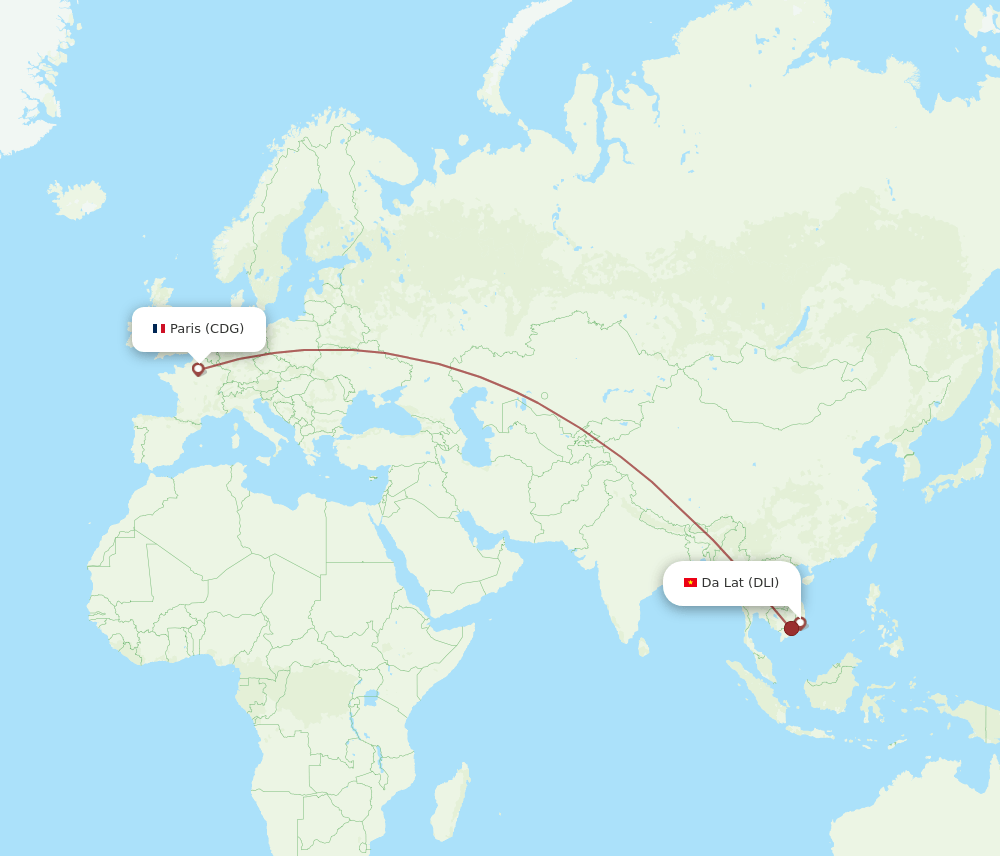 CDG-DLI flight routes