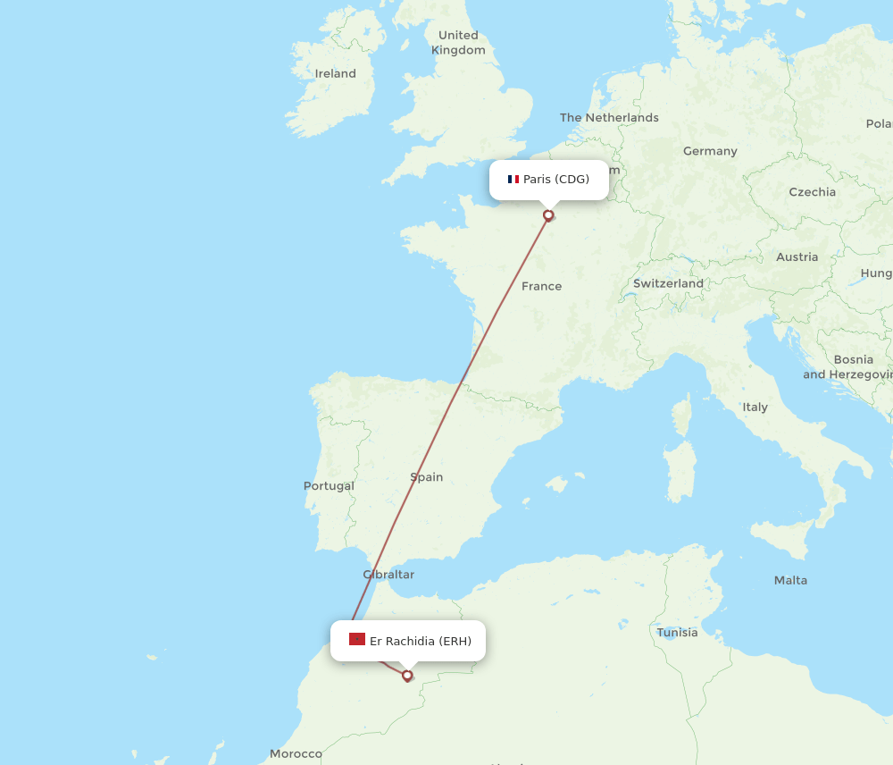 CDG-ERH flight routes
