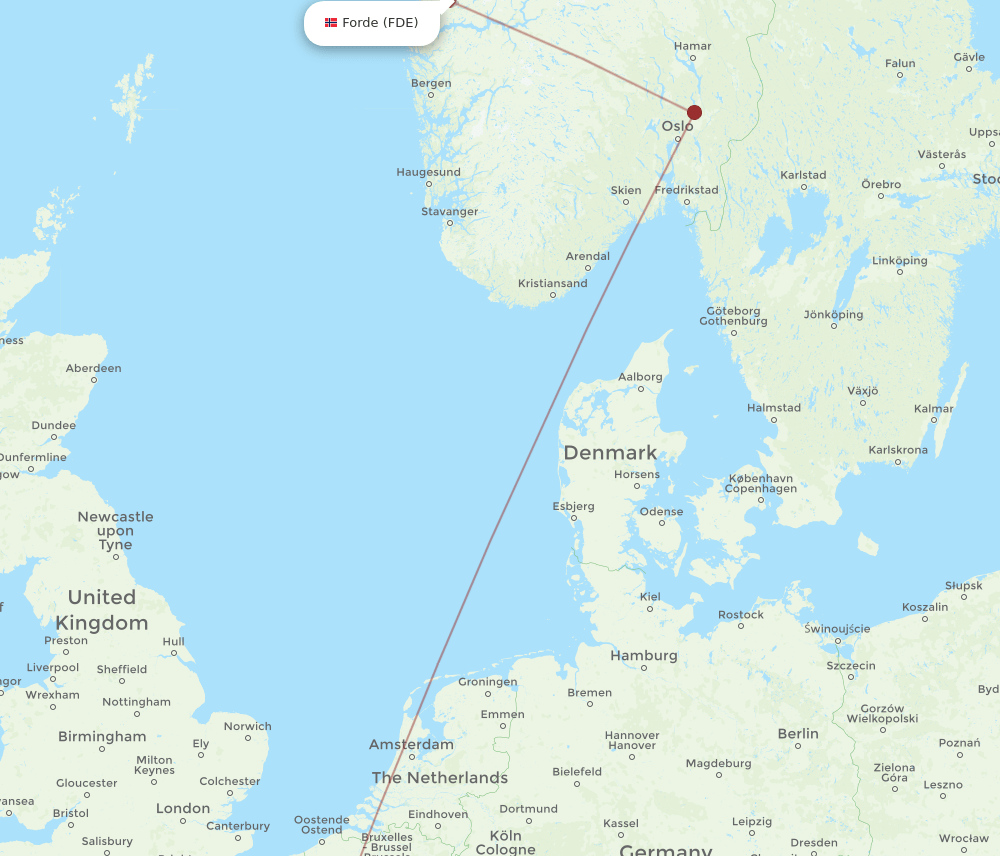 CDG to FDE flights and routes map