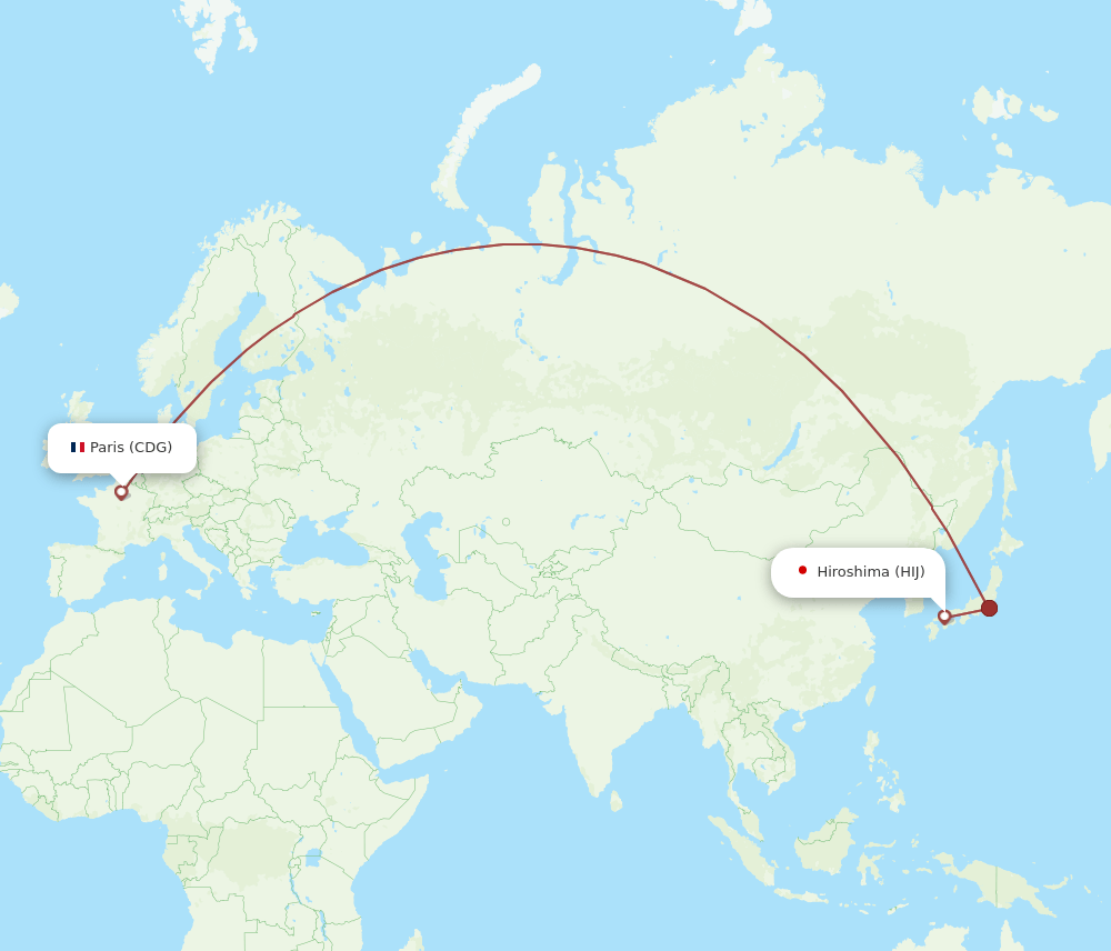 CDG-HIJ flight routes