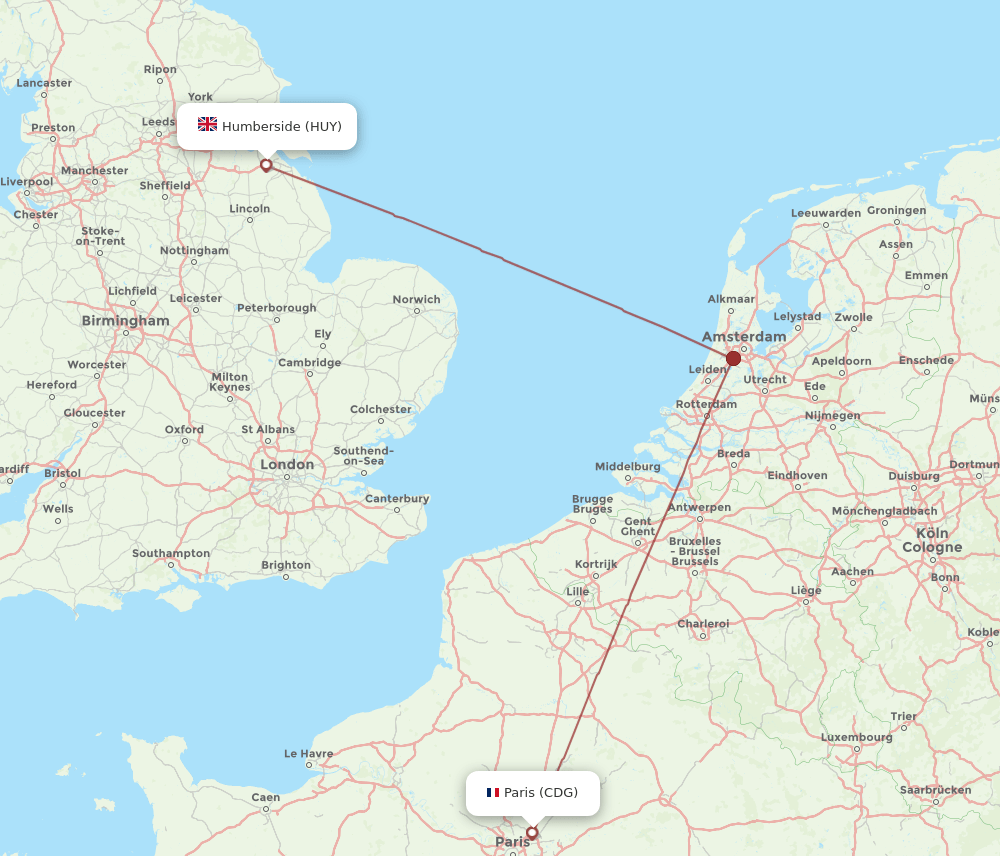 CDG-HUY flight routes