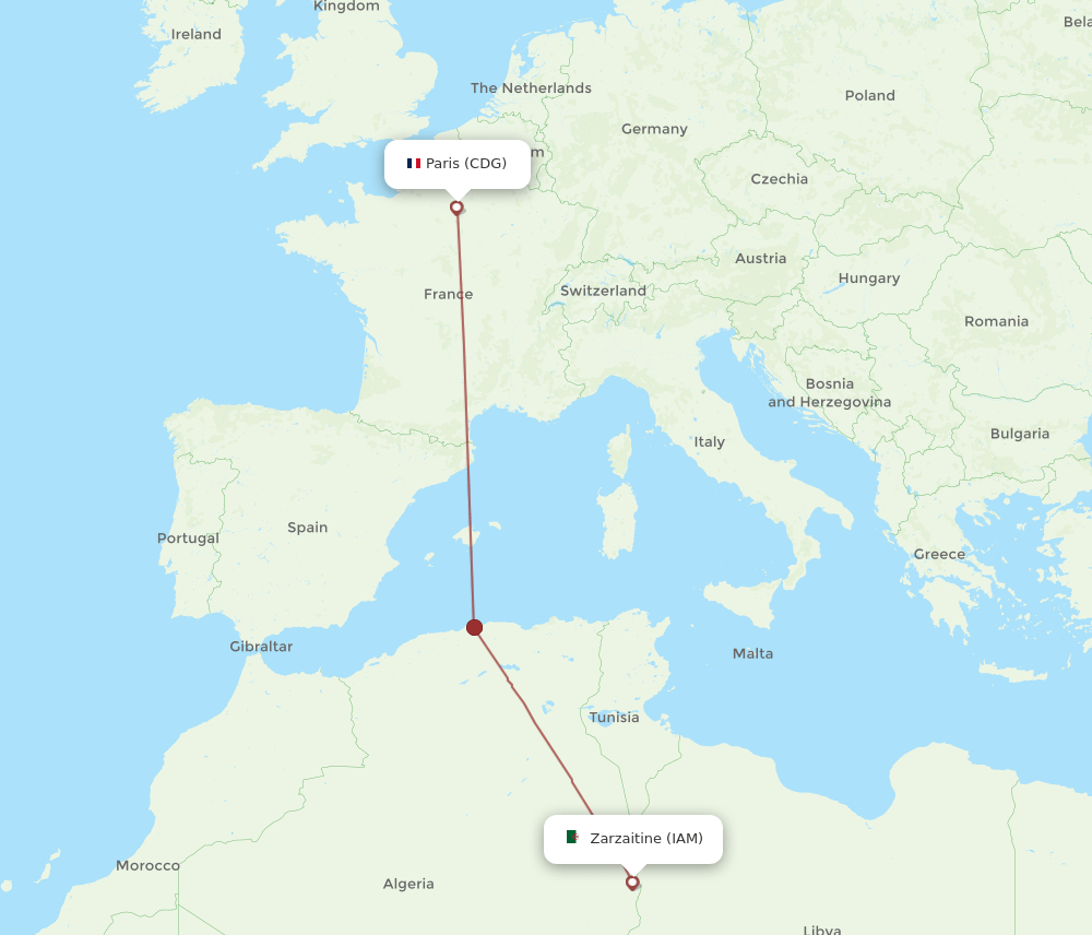 CDG-IAM flight routes