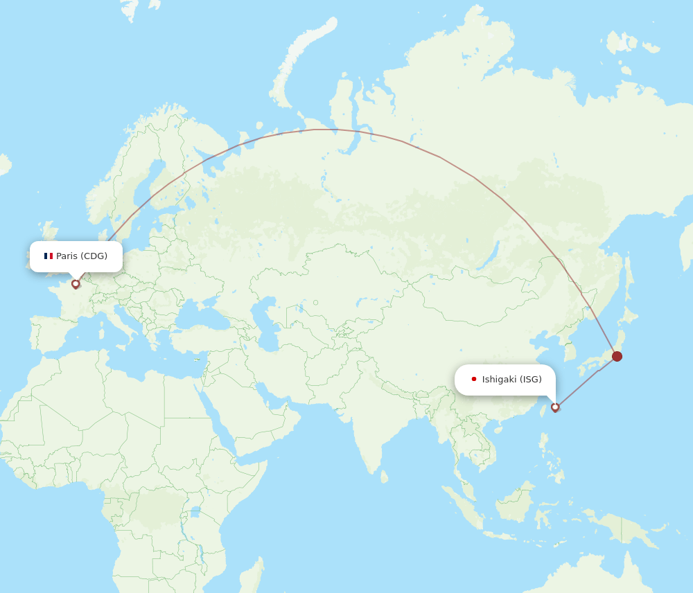 CDG-ISG flight routes