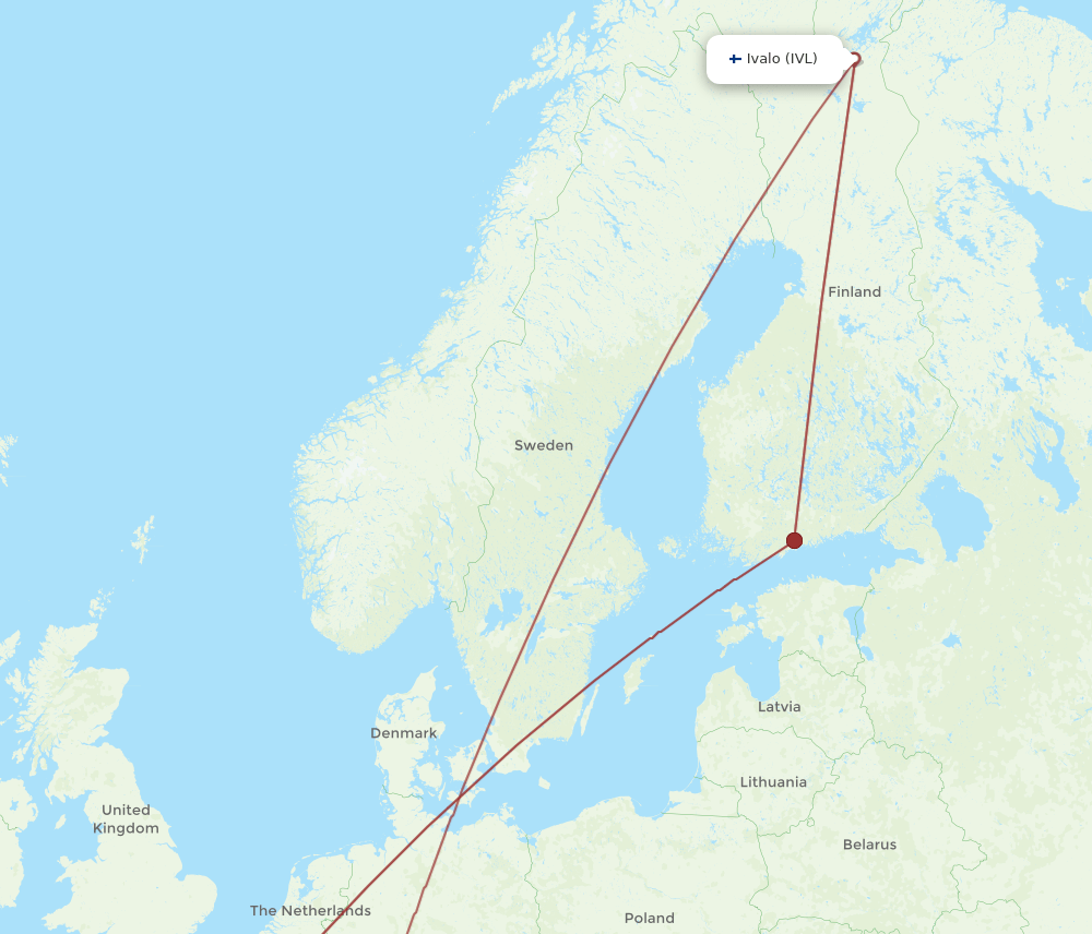 CDG-IVL flight routes