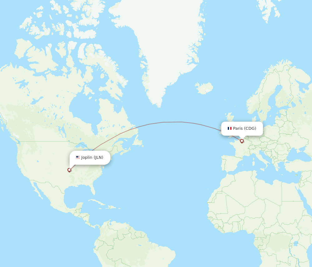 CDG-JLN flight routes