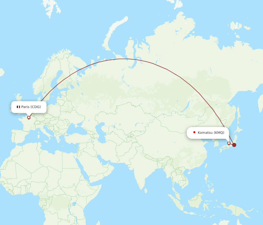CDG to KMQ flights and routes map