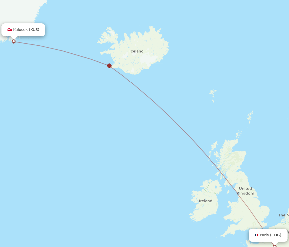 CDG-KUS flight routes
