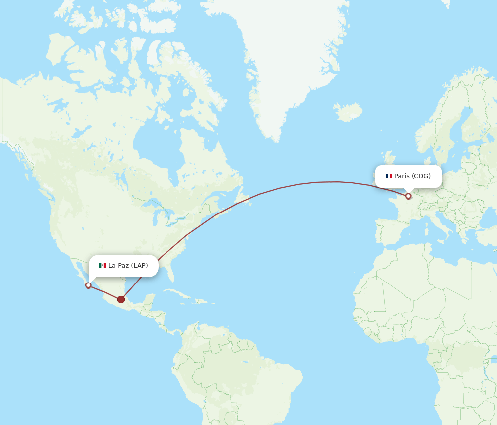 CDG-LAP flight routes