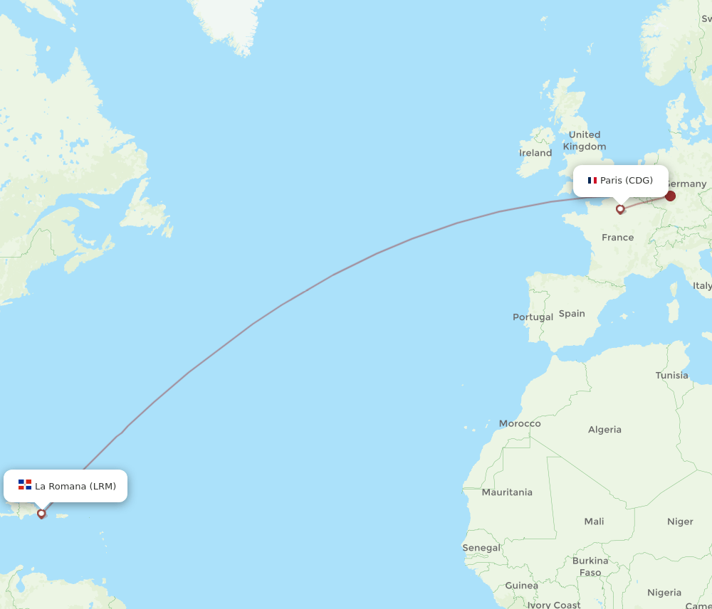 CDG-LRM flight routes