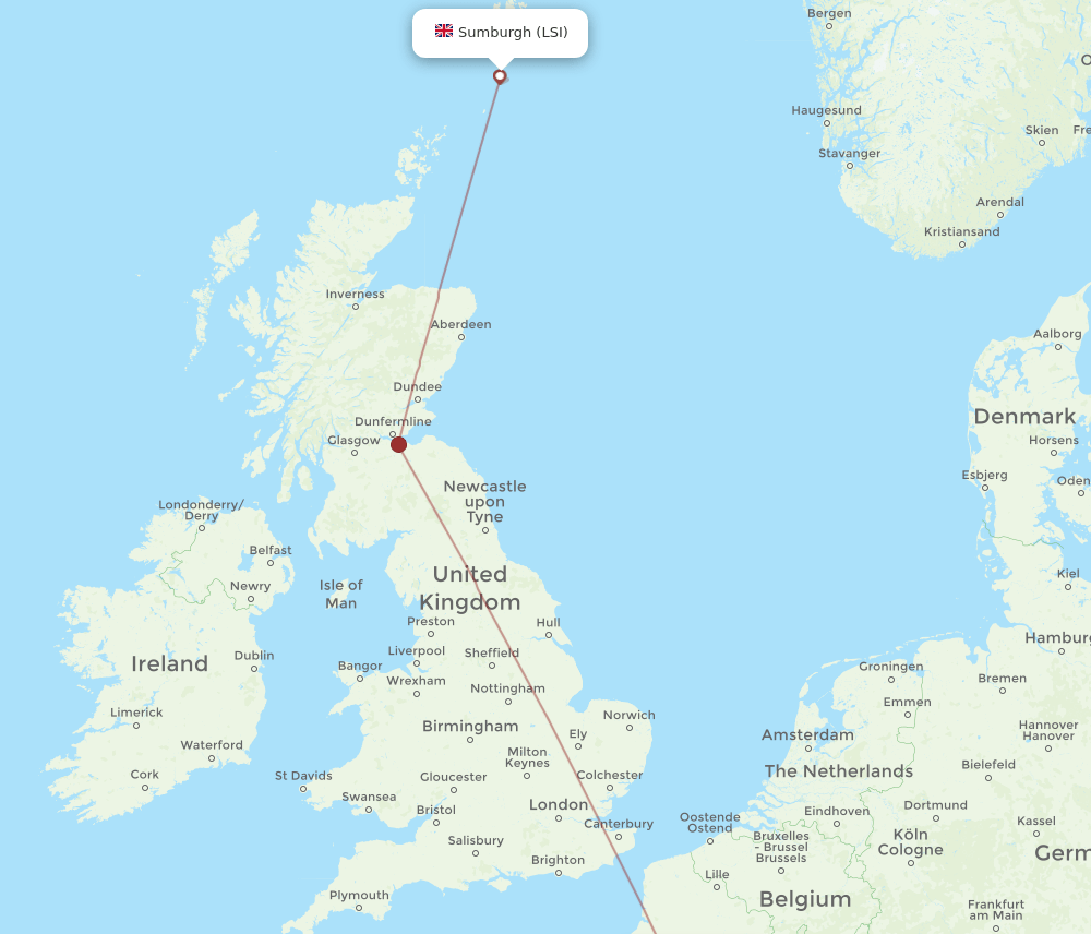 CDG-LSI flight routes