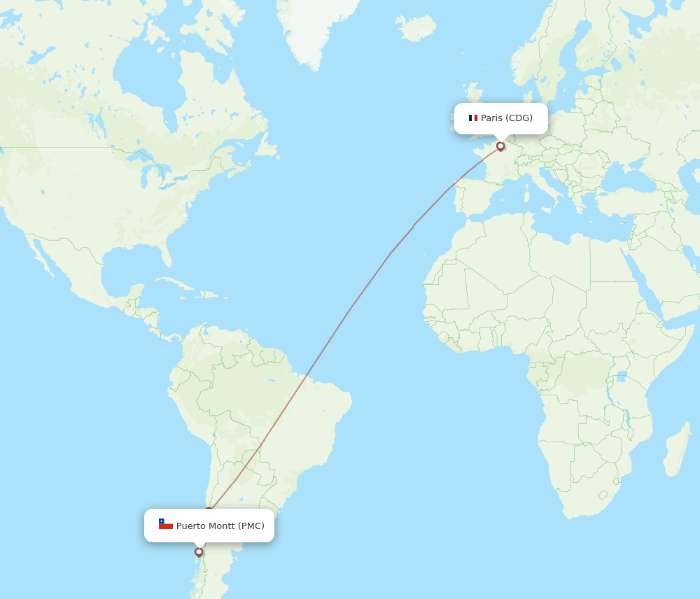 CDG-PMC flight routes