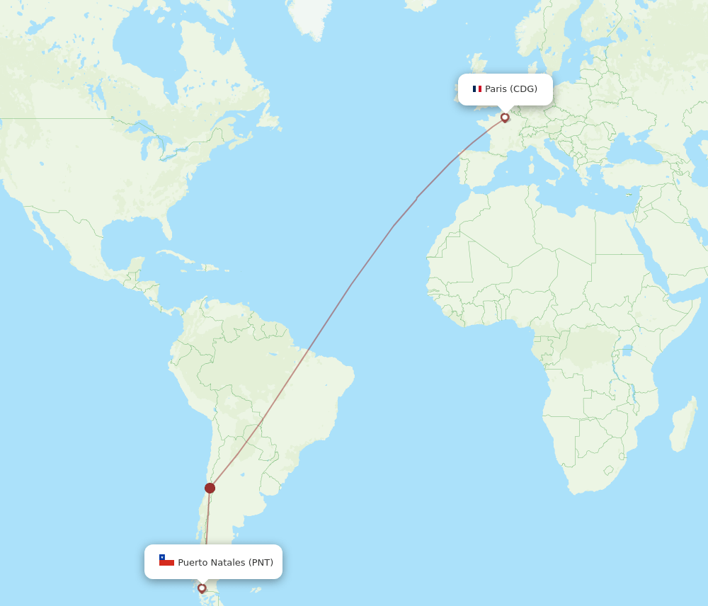 CDG-PNT flight routes