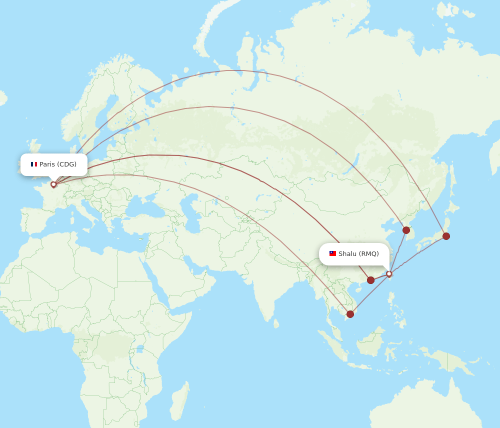 CDG-RMQ flight routes