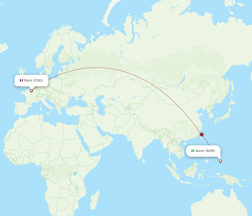 CDG-ROR flight routes
