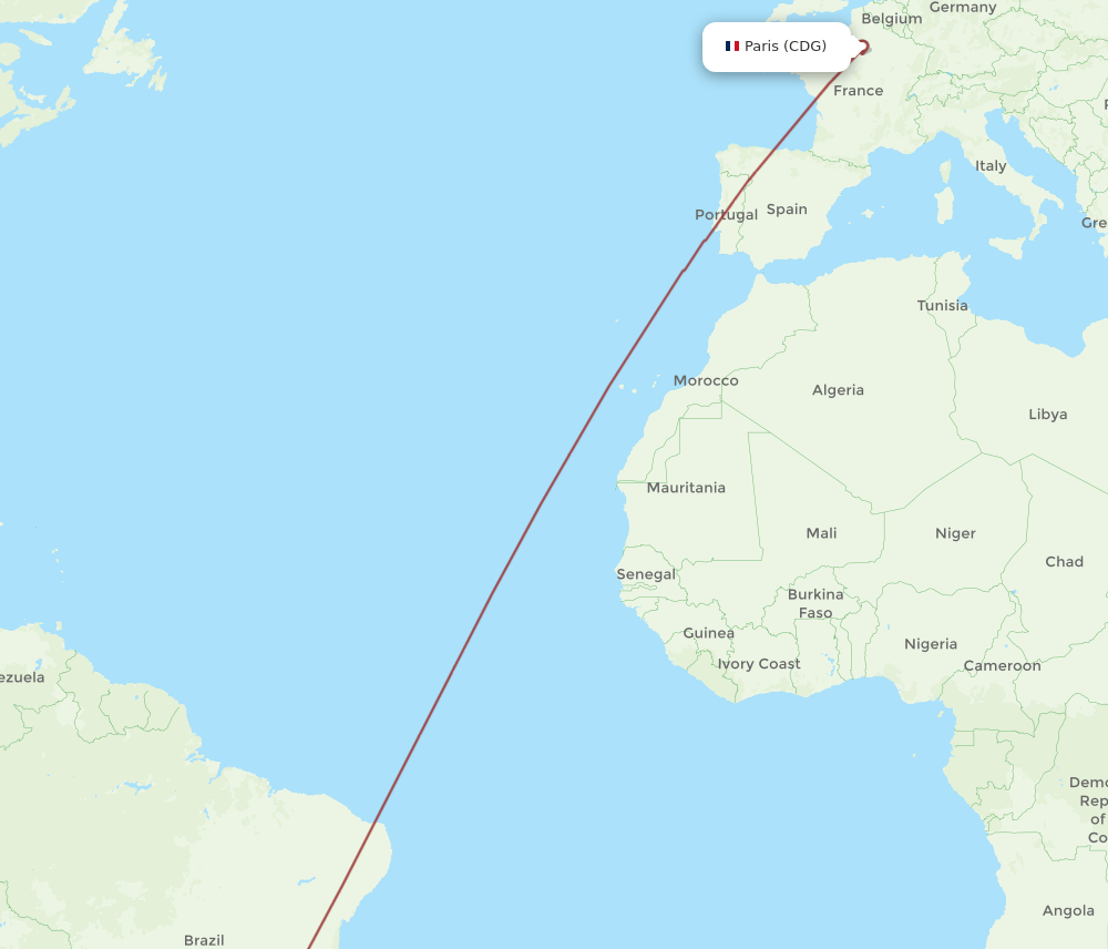 CDG-SDU flight routes