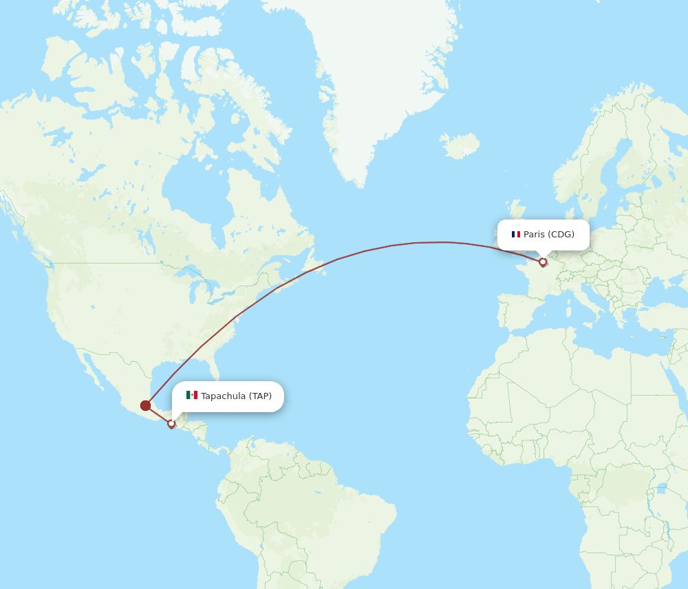 CDG-TAP flight routes