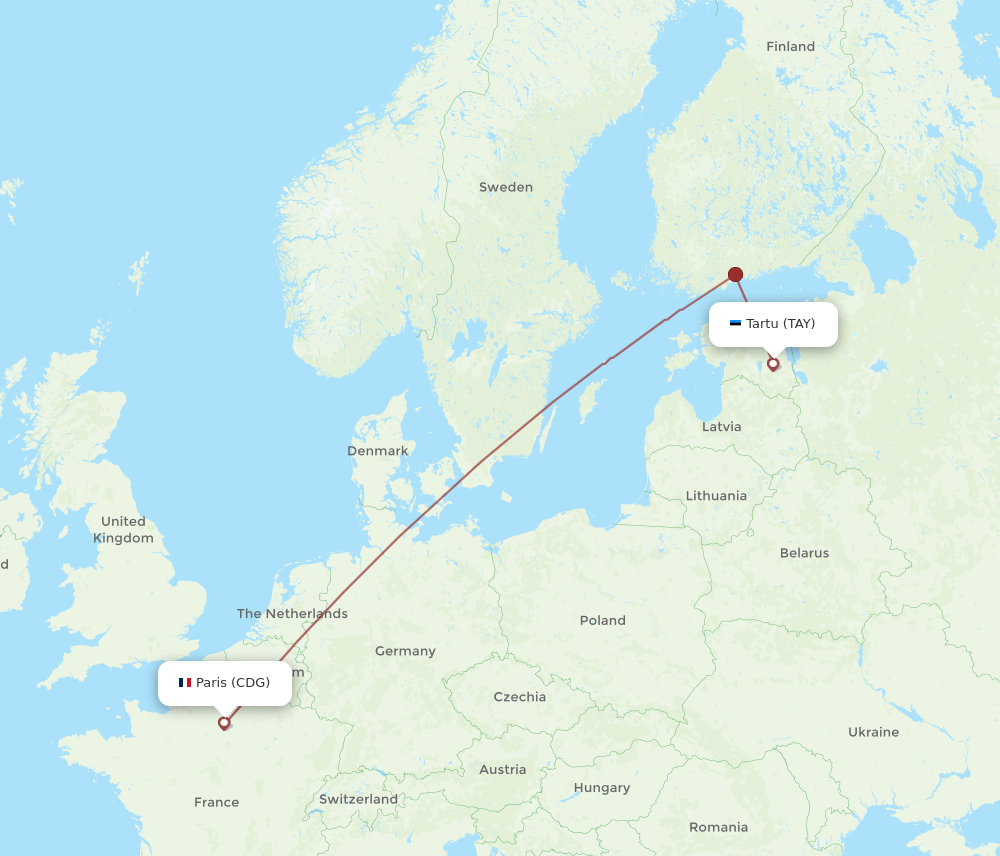 CDG-TAY flight routes