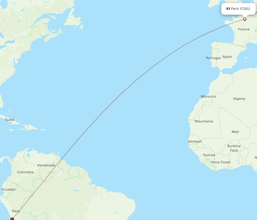 CDG-TCQ flight routes