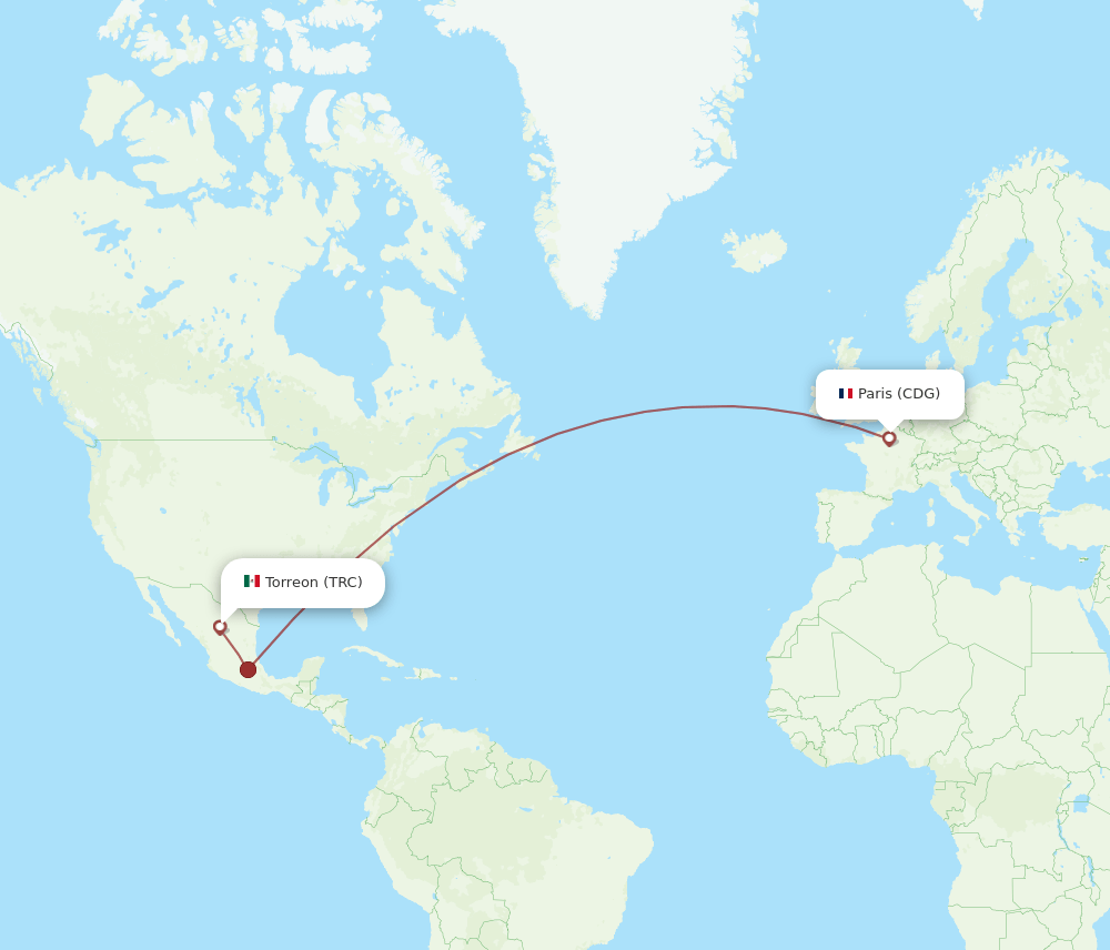 CDG-TRC flight routes