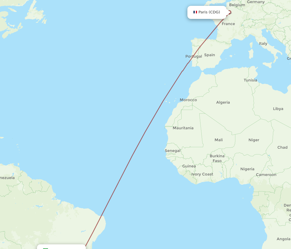 CDG-UDI flight routes