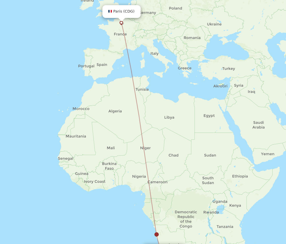 CDG-VPE flight routes