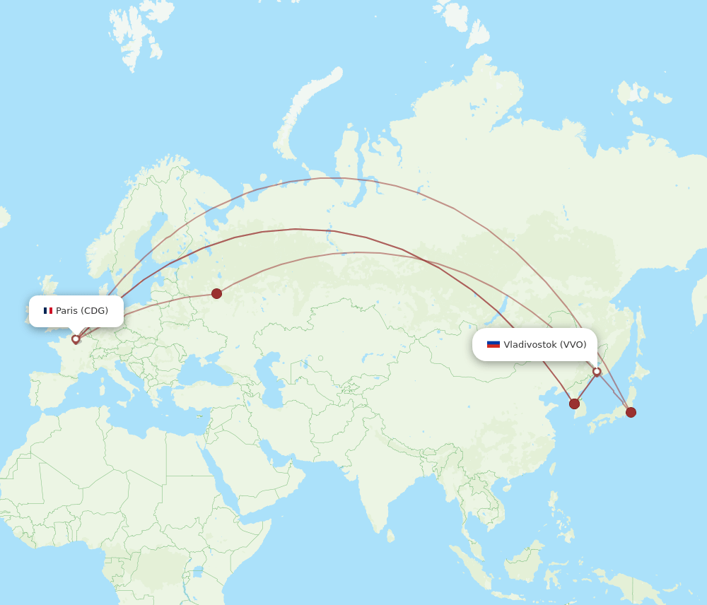 CDG-VVO flight routes