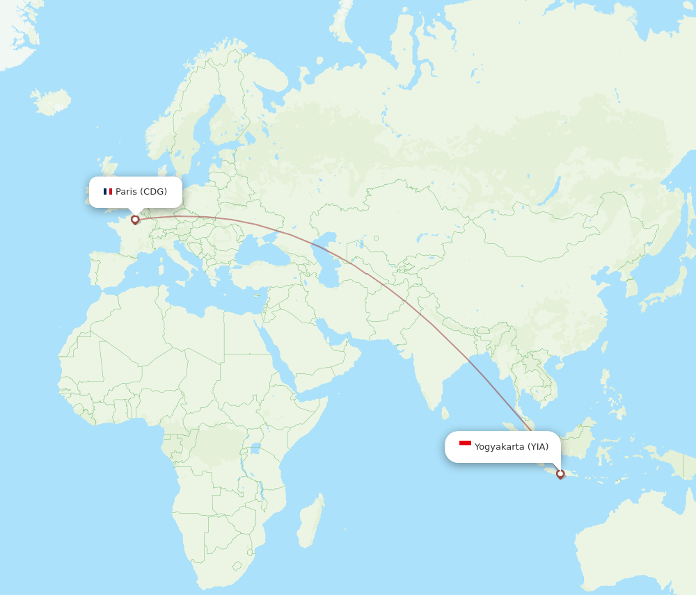 CDG-YIA flight routes