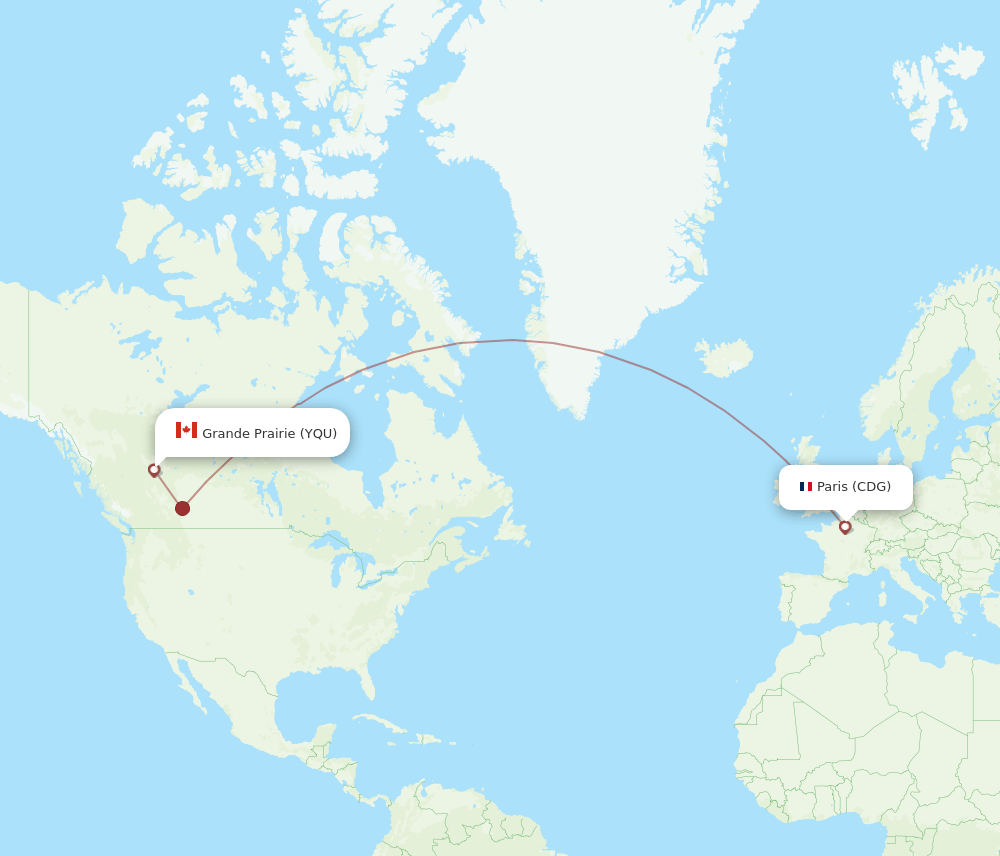 CDG-YQU flight routes