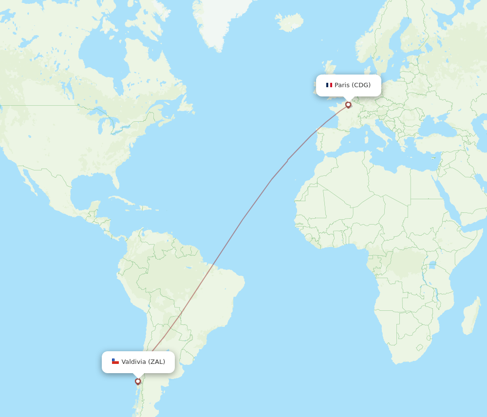 CDG-ZAL flight routes