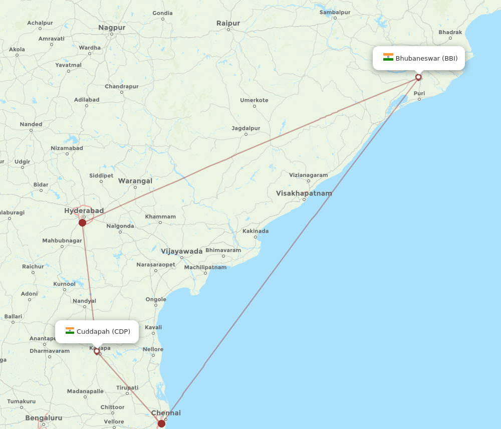 CDP-BBI flight routes