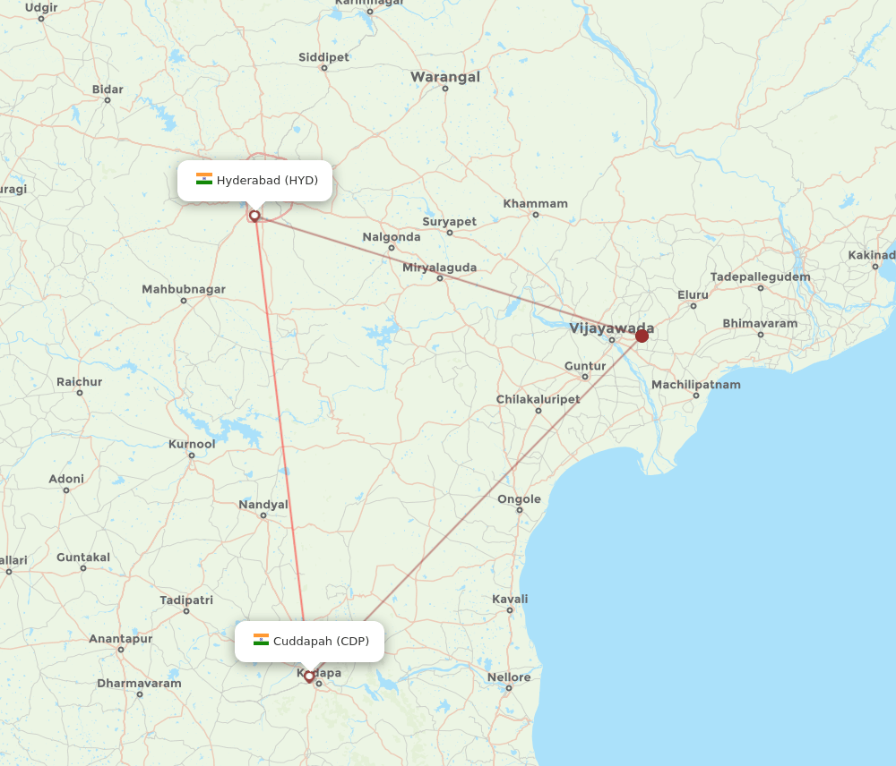 CDP-HYD flight routes