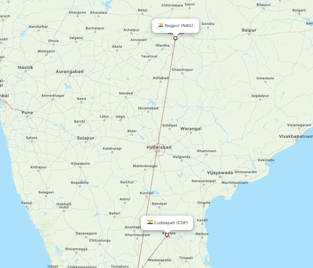 CDP-NAG flight routes