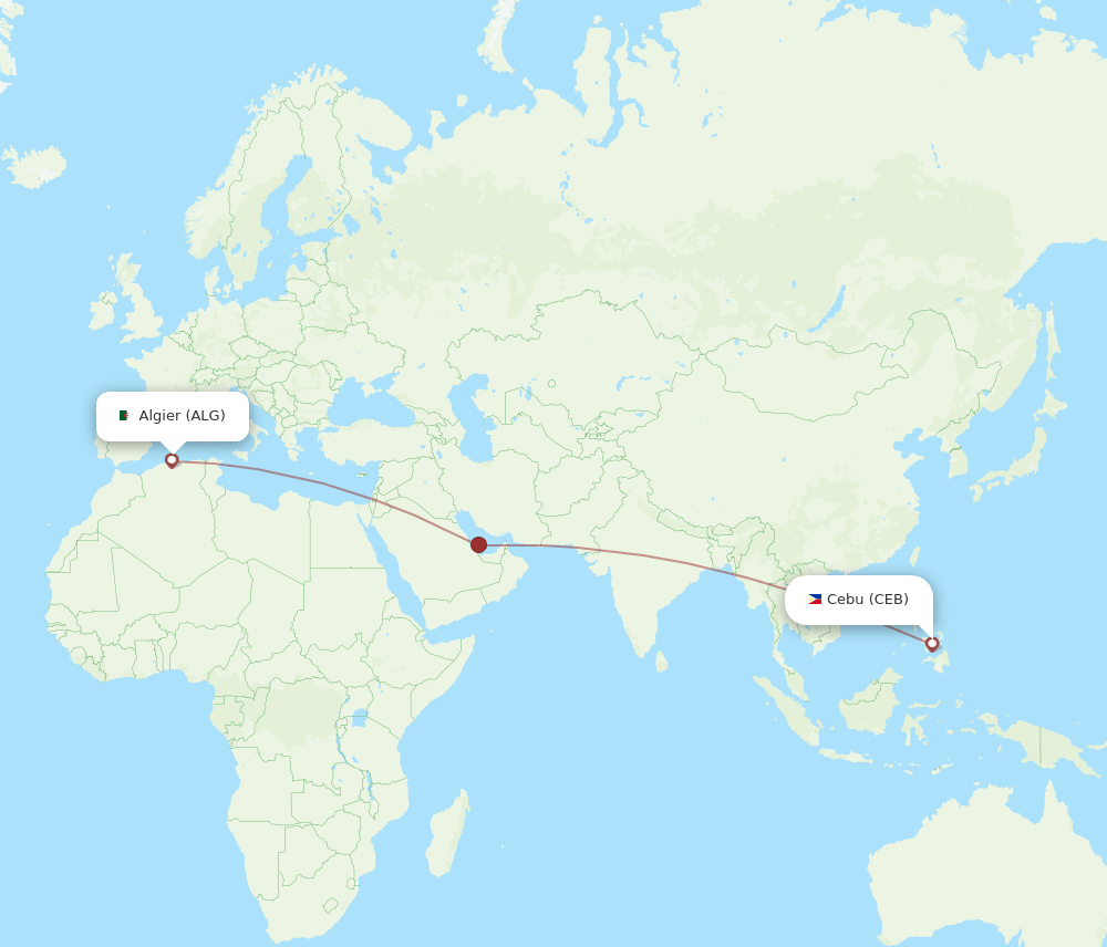 CEB to ALG flights and routes map