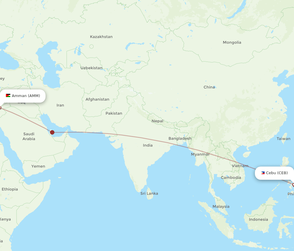 CEB-AMM flight routes