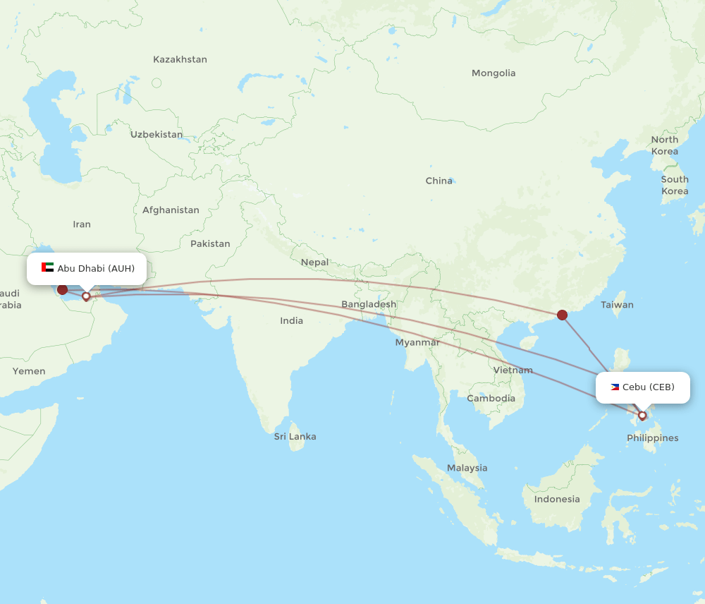 CEB-AUH flight routes