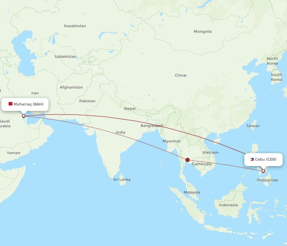 CEB-BAH flight routes