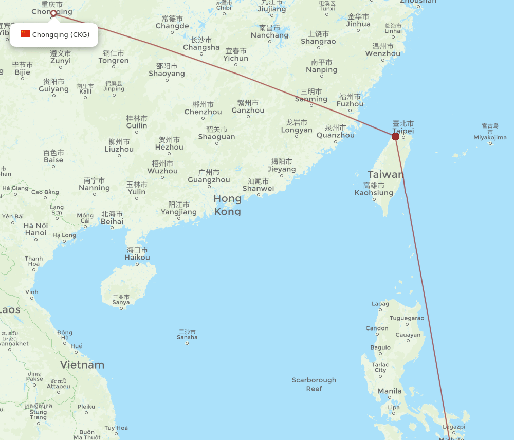 CEB-CKG flight routes