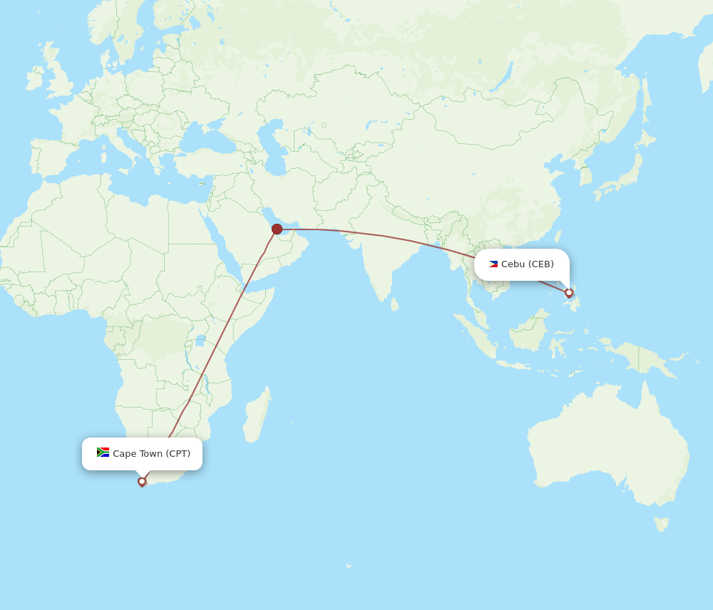 CEB-CPT flight routes