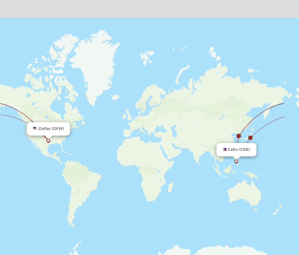 CEB-DFW flight routes
